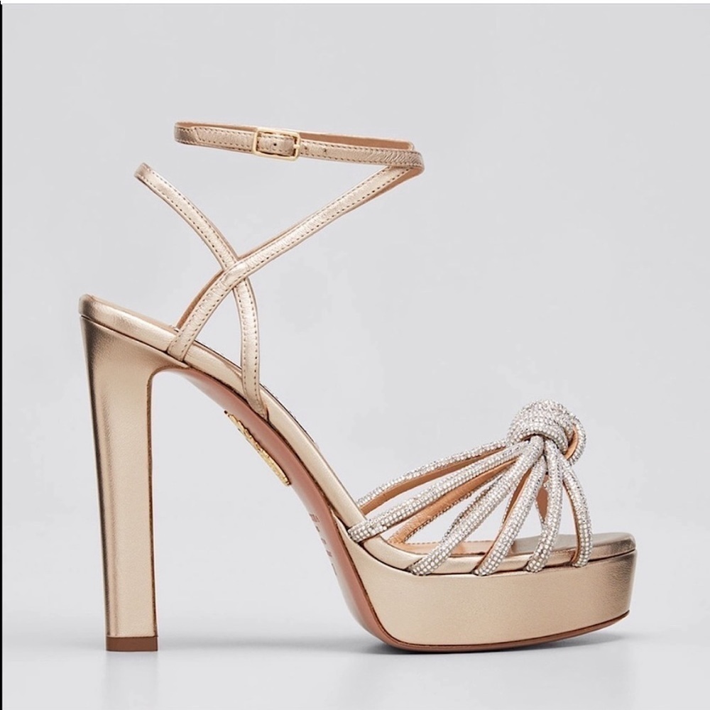 Like New Aquazzura Celeste Swarovski Platform Heels - Picture 2 of 11